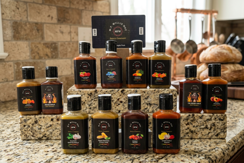 2oz Sample Pack Hot Sauce and Honey